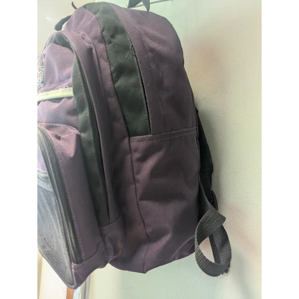 Vintage Coldwater Canyon Purple Black Multi Pocket Backpack 1990s Daypack